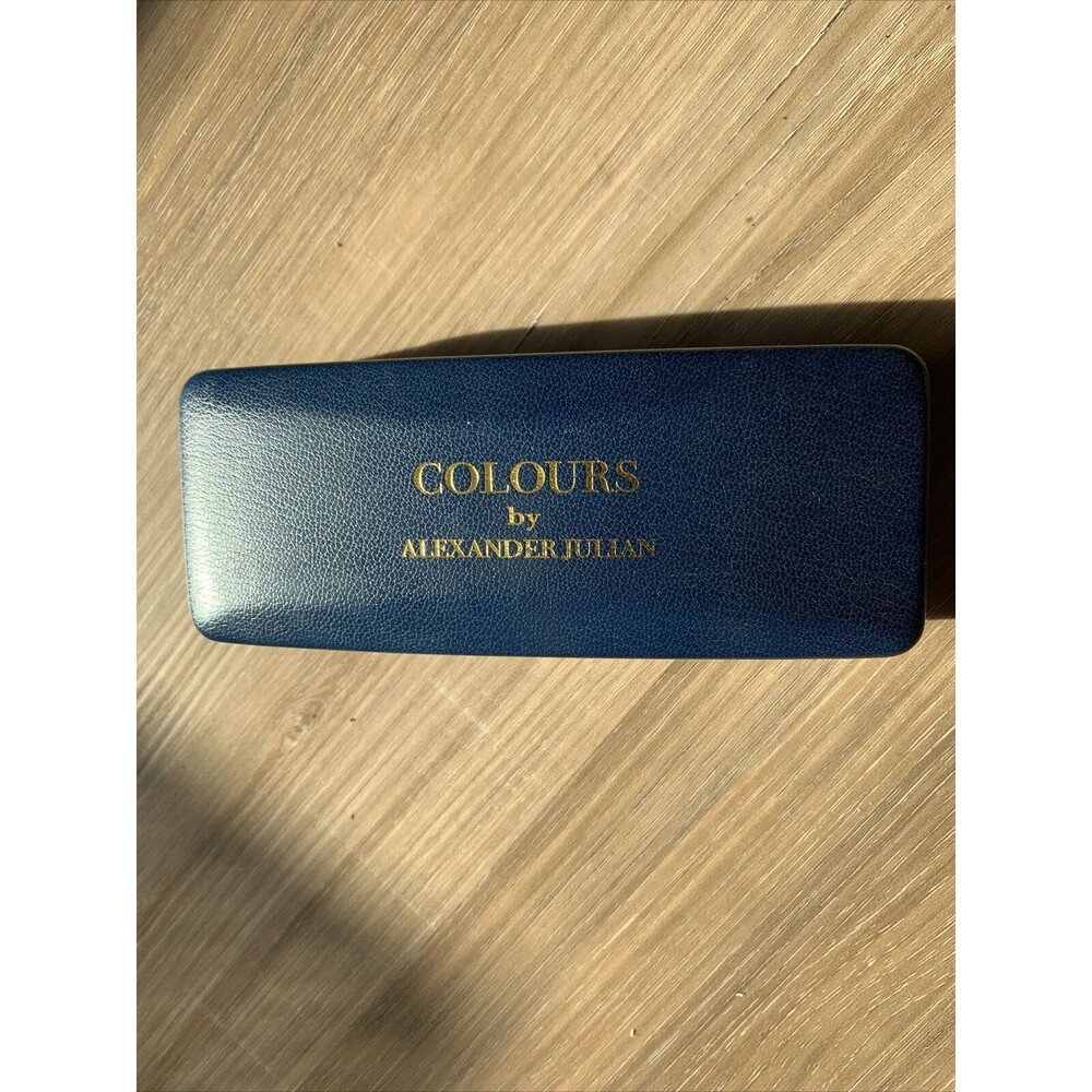 Alexander Julian Rectangular case  Eyeglass Case Blue EUC